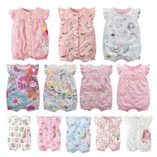 Roupas De Bebê Manga Curta De Verão Algodão Puro Rompers Bebês Meninas Desenho Animado 3-24M Macacão Carter Infantil