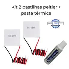 Duas Pastilha Peltier Purificador Bebedouro + Pasta Térmica