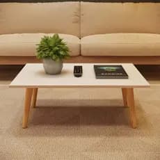 Mesinha De Centro Retangular 65x45 Mesa Lateral  Moderna Para Sala  Pé Palito em Madeira Mdf