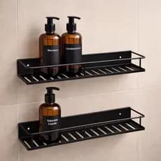 Kit 2 Suporte Porta Shampoo Sabonete Banheiro Prateleira Aço Reforçado