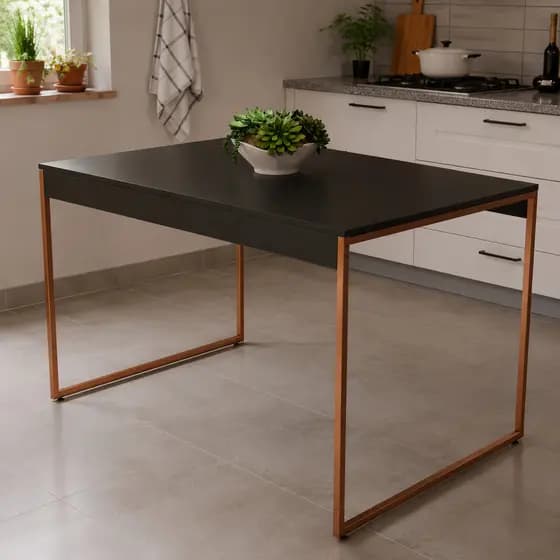 Mesa de Jantar Cozinha Retangular Estilo Industrial 115x75  Cm 4 Lugares