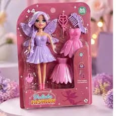 Boneca Fada Fashion com Roupas e Acessórios | Presente para meninas | Boneca Troca de Roupa Fashion