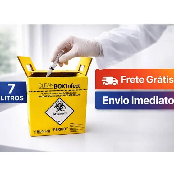Caixa Coletor Perfuro Cortante 7 LItros