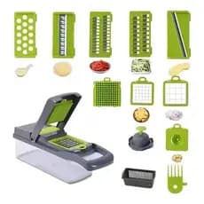 Fatiador de Legumes 16 em 1 Cortador Ralador Picador Multifuncional Cozinha com Lâminas Inox