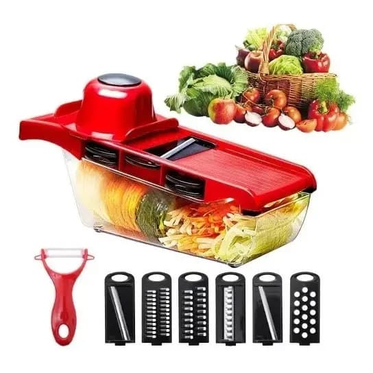 Ralador Fatiador Cortador De Legumes 6 Em 1 Mandoline Slicer Nicer Multifuncional
