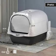 Banheiro de gato caixa areia fechada completa + pá higiênica