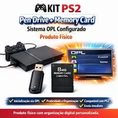 OPL Memory Card + Pendrive 64 GB Playstation 2 + 20 Jogos a sua Escolha