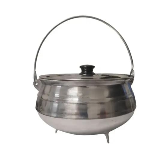 Panela Tripé Alumínio Grosso Fundido  C/ Tampa