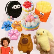 Kit com 1, 2 ,3 ou 4 Taba Squishy de Apertar Bolacha Sensorial Antistress Brinquedo Alivio Estresse