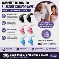 Kit 1 2 4 Protetor Auricular Tampão de Ouvido Abafador Antirruído Silicone 3 Camadas Antirruído Dormir Estudo Natação