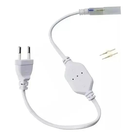 Kit 20 Conector Rabicho Mangueira Led Chata Plug Tomada Fita