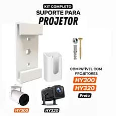 Kit Completo p/ Projetor HY300 HY320 Com Suporte e Suporte p/ Controle Remoto