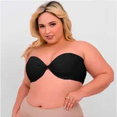 Sutien Sem Alças Plus Size Alta Sustentação Alça Removível Liso Nayane