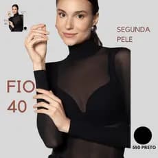 Segunda Pele Manga Longa Gola Alta Fio 40 Selene 9900