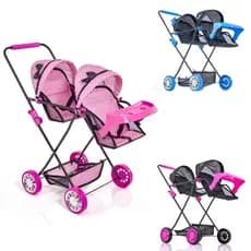 Carrinho de Boneca Gêmeos Luxo Sag baby Estilo Infantil Varias Cores Bonito Novidade