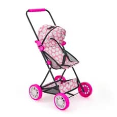 Carrinho de Boneca Baby Sag Infantil Rosa Coração Novidade Menina Reborn.