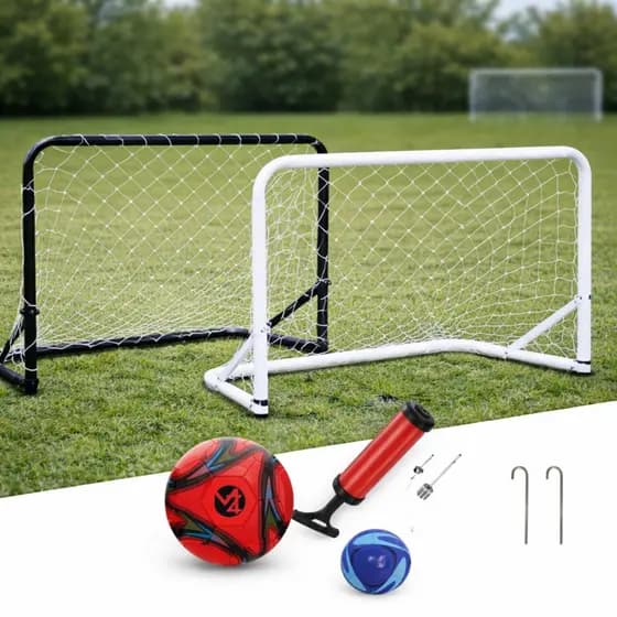 1Trave De Gol De Ferro de Futebol Media + Bomba + Bola + Grampo 83 X 51,5 cm menino brincar