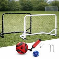 1Trave De Gol De Ferro de Futebol Media + Bomba + Bola + Grampo 83 X 51,5 cm menino brincar