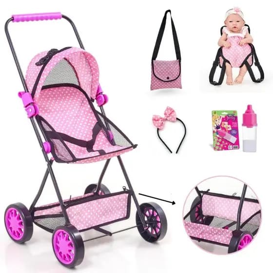 Carrinho De Boneca Reborn Baby Sag Luxo Ninar Veneza Bebê