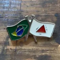 Boton Brasil x Minas Gerais Country Niquelado para Camisas, Chapéus e Jaquetas Promoção