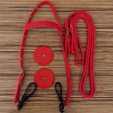 Kit para Cavalos de Cabeçada Fita 20mm Resistente + Rédea de Corda Chata e Protetor de Bridão!!