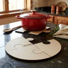 Kit 4 Descanso de Panela MDF Modular Suporte de Mesa Cozinha Budamix