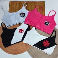 Blusinha Top Feminina Fitness Academia Carioca Top Forrado Sem Bojo Times do Rio de Janeiro ESTHER