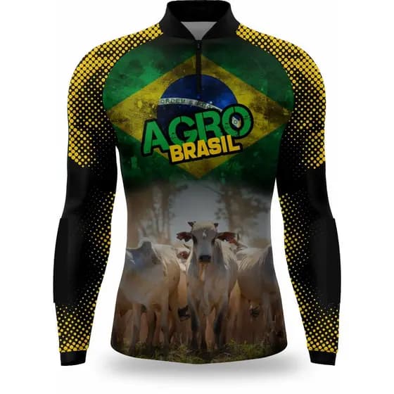 CAMISA BLUSA DE PESCA INFANTIL COM PROTEÇÃO UV50+ AGRO BRASIL
