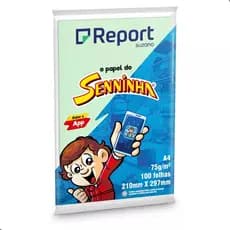 Papel Sulfite Senninha Verde A4 Pacote Com 100 Folhas 75g 210mmx297mm