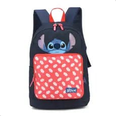 Mochila Costa Stitch Azul Jeans Escolar Luxcel - Mochila Stich Infantil Para Crianças