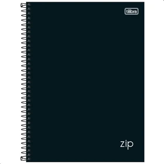 Kit 2 Caderno Universitário Espiral Zip Preto 1 Matéria 80f Capa Dura Escola Faculdade Espiral