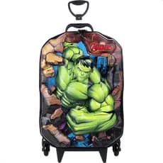 Mochila Carrinho Hulk 3d Escolar infantil Rodinha Maxtoy
