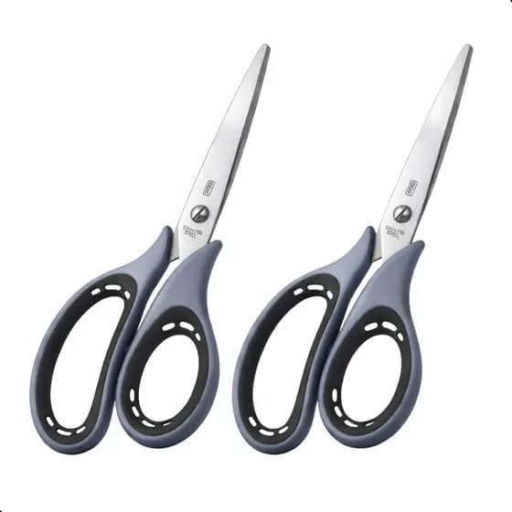 Kit 2 Tesouras Ergonômicas Tilibra Comfort Premium Grip 180mm Aço Inox Multiuso