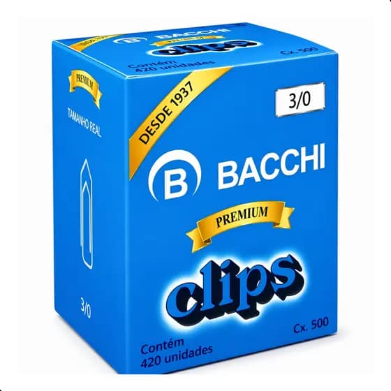 Clips Aço Galvanizado Nº 3/0 Bacchi 420 Premium Profissional Resistente Anticorrosivo
