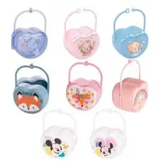 Porta Chupeta Com Alça Dec Menina Menino Personagens Disney 140ml Plasútil MINNIE MICKEY urso rosa azul enxoval