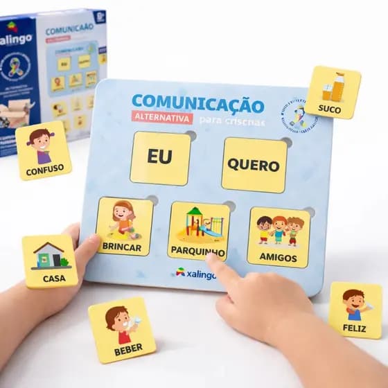 Brinquedo Pedagógico Em Madeira Jogo Comunicação Alternativa Para Crianças  - Xalingo NÃO VERBAL -AUTISMO TDAH SENSORIAL