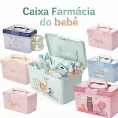 Caixa Organizadora Plasútil Farmácia 1,7 Litros Farmacinha do Bebê Maletinha para Remédios Infantil- maleta-enxoval