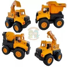 Carrinhos CAMINHÃO de Construção Infantil  – Escavadeira, Betoneira, Guindaste e Caminhão | Brinquedo Educativo +3 Ano