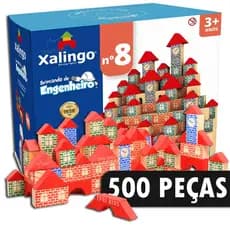 Blocos de montar casinha- bloquinhos de madeira Construção  Infantil Criança CASINHA Xalingo