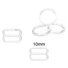 Regulador e argola 10mm (100 Pares) plástico transparente