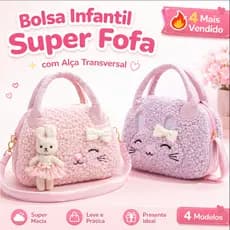 Bolsa Infantil Pelúcia Menina Bolsa Transversal de Ombro Bolsa de Mão Coelhinho Fofa Presente Infantil 20cm 22cm