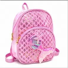 Mochila Infantil Feminina Sereia com Paetês Brilhantes Mochila Pequena Leve para Escola e Passeio
