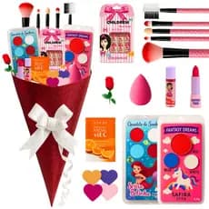 Buquê De Maquiagem Infantil Kit Presente Completo Top Make