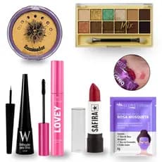 Kit Com Maquiagens Batons Make Profissional Para Presente Mulher Linda Esposa