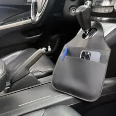Lixeira Automotiva Porta Lixo Couro Reforçado Universal de Alta Qualidade Rustica. ENVIO RAPIDO Com Bolso Para Celular