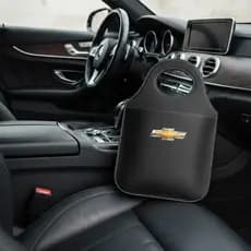 Lixeira CHEVROLET Automotiva Porta Lixo Couro Reforçado Universal de Alta Qualidade Rustica.ENVIO RAPIDO