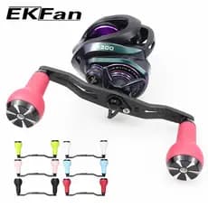 Ekfan 130MM 27MM TPE Leather Material knob Carbon fiber For Daiwa Shimano ABU 7*4/8*5mm generic Baitcasting fishing reel