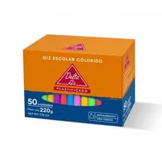 Giz Escolar Delta Colorido Plastificado 50 unidades