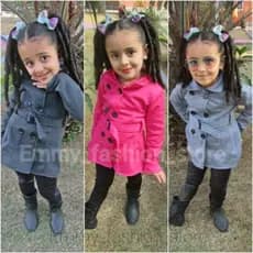 Casaco Sobretudo moletom flanelado infantil Tam 02 ao 08 blusa de frio quentinha meninas sobretudo