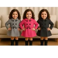 Casaco SOBRETUDO infantil Meninas Peluciado 02 ao 16 Blusa de frio quentinha MOLETOM flanelado